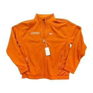 New Figs Men's Cobaki Scrub Jacket Size Large Orange Embroidered Fast Shipping